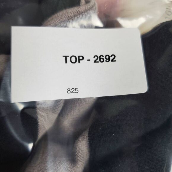 Roxy Taupe & Charcoal Gray Striped Long Sleeve Boatneck Top – Size L - Picture 6 of 6